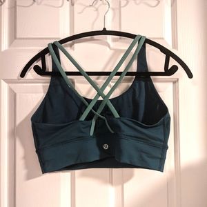 Lululemon Athletica Longline Energy Bra in sage green, size 10